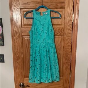 LC Lauren Conrad Blue High Nexk Sundress
